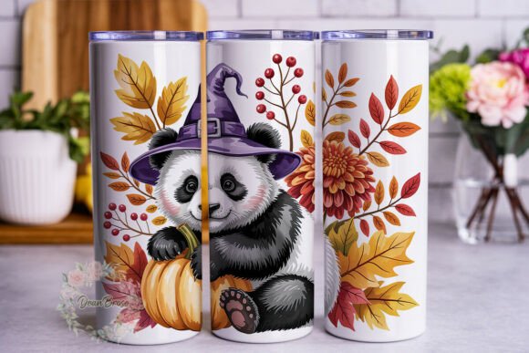 Autumn Panda Witch 20oz Tumbler Wrap