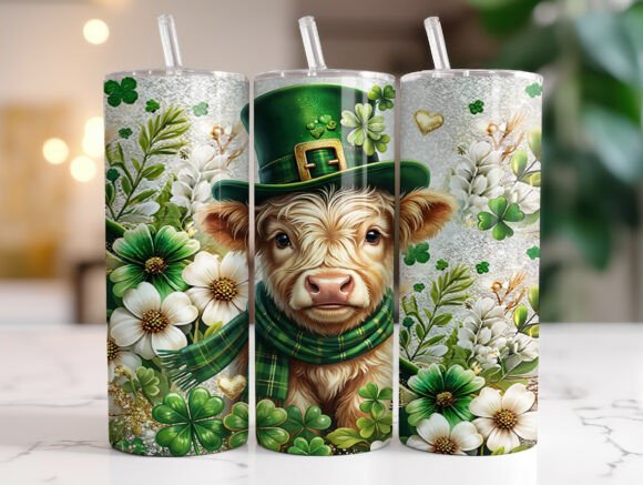 Baby Highland Cow St Patrick's Tumbler Design Review