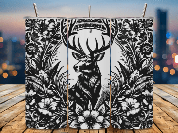 Daisy Flower Deer Forest Tumbler