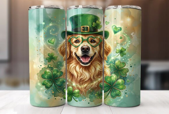 Dog St. Patrick's 20oz Tumbler Wrap PNG