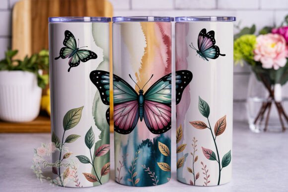Elegant Butterfly Ombre 20oz Tumbler