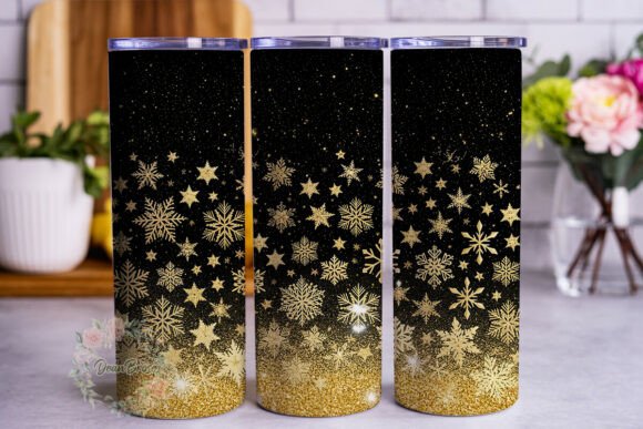 Golden Snowflakes Glitter 20oz Tumbler Design Review