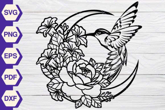 Hummingbird Flowers SVG EP376