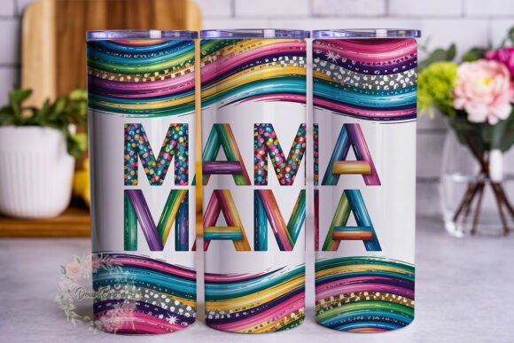 Mama Glitter Brushstroke 20oz Tumbler