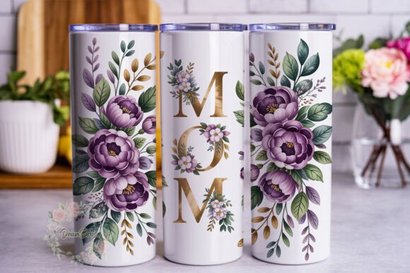 MOM Floral Gold Watercolor 20oz Tumbler Design Review