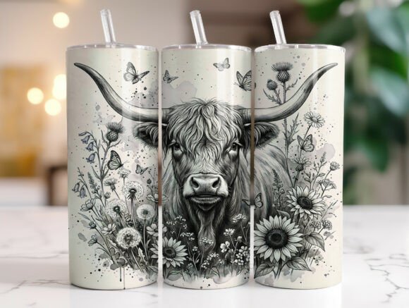 Monochrome Cow Wildflower Tumbler Wrap: A Designer's Review