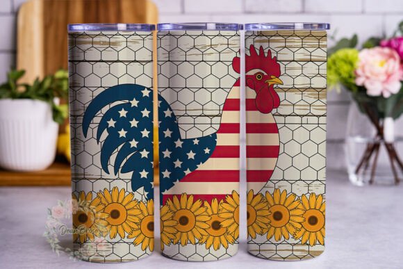 Patriotic Rooster Sunflower 20oz Wrap: A Designer's Review