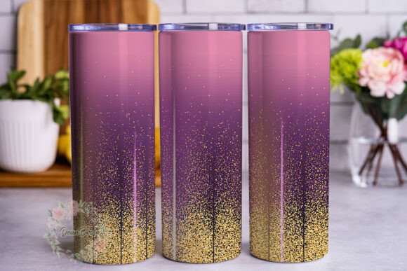 Pink Purple Gold Glitter 20oz Tumbler Design Review
