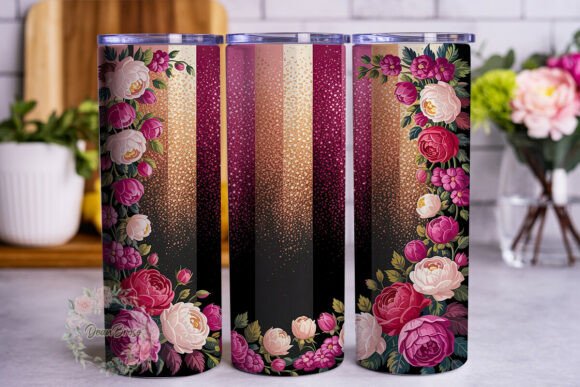 Red Black Glitter Floral 20oz Tumbler Wrap Review