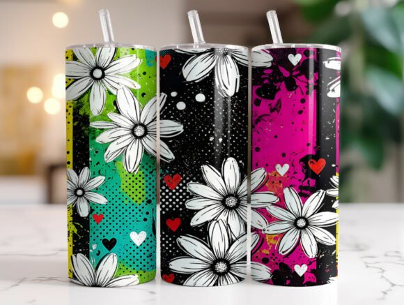 Review: Abstract Daisy Splash Color Tumbler Wrap