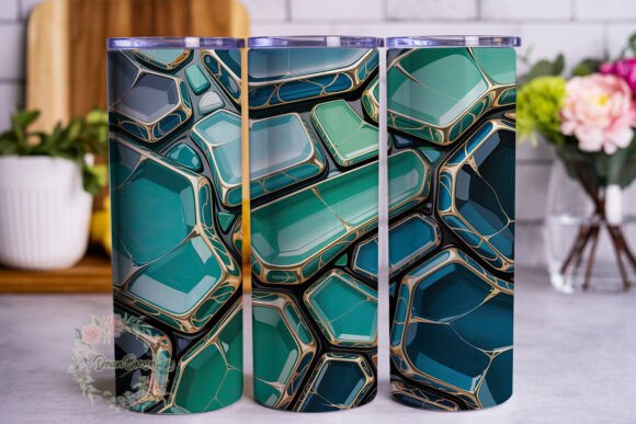 Review: Gold Teal Abstract Stone 20oz Wrap for Designers