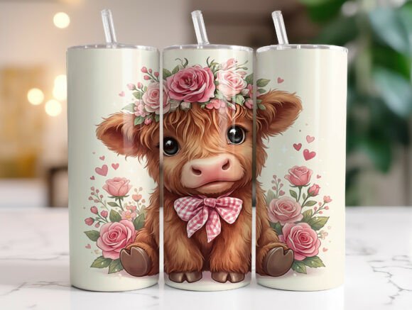 Review: Highland Cow Floral Tumbler Wrap Design
