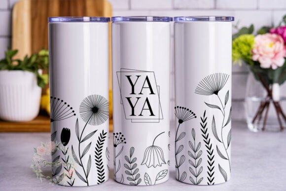 Review: Modern Line Art YAYA Tumbler Wrap PNG