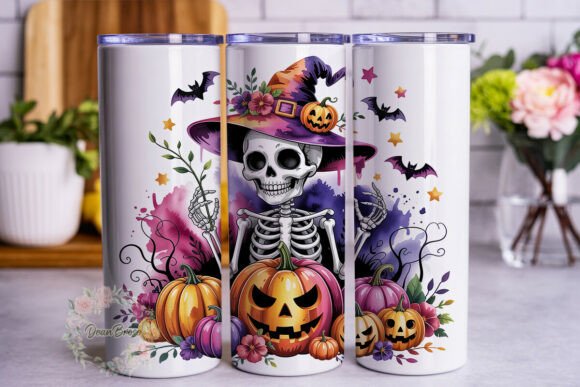 Review: Spooky Skeleton Witch Hat 20oz Tumbler Design