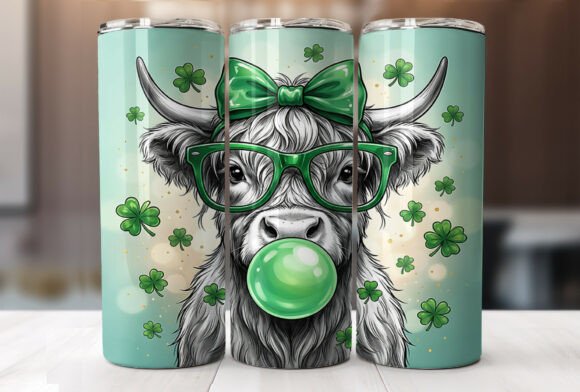 Review: St Patricks Day Highland Cow Tumbler PNG for Crafts