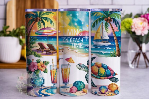 Vibrant Beach Sunset Turtle 20oz Tumbler Review