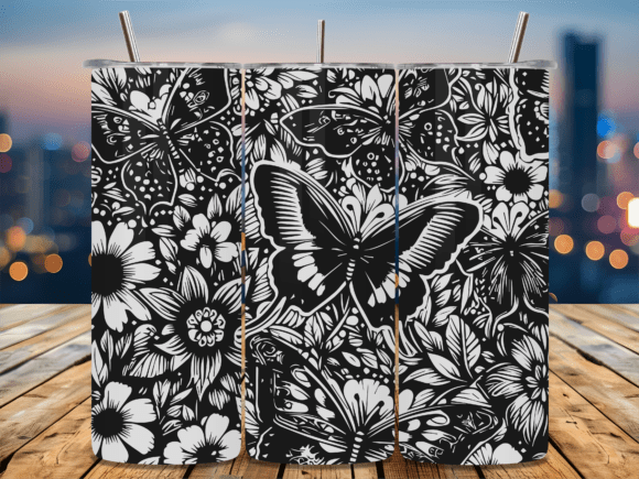 Wildflower Butterfly Tumbler Wrap